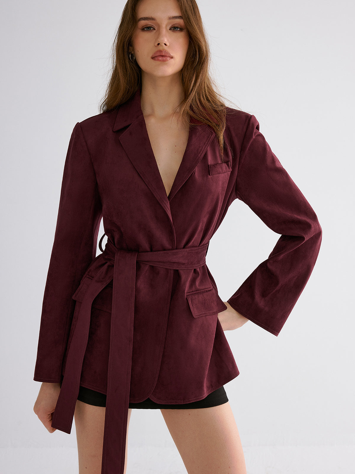 Minimalist Kemerli Blazer Ceket