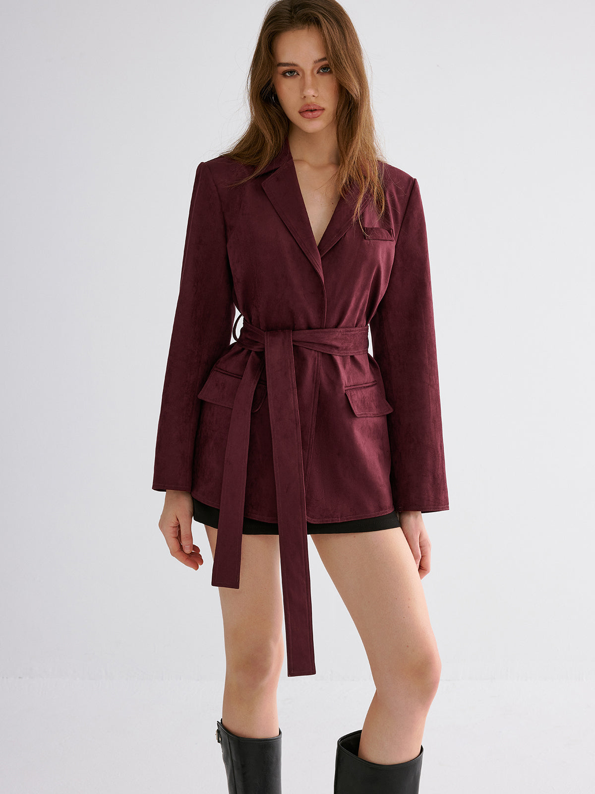Minimalist Kemerli Blazer Ceket
