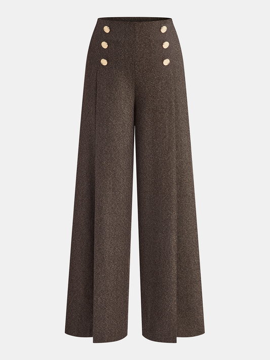 Düğmeli Gabardin Retro Pantolon