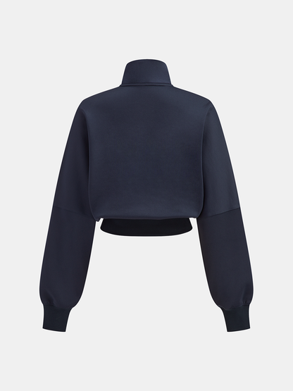 Dörtlü Çizgili Kısa Kesimli Sweatshirt
