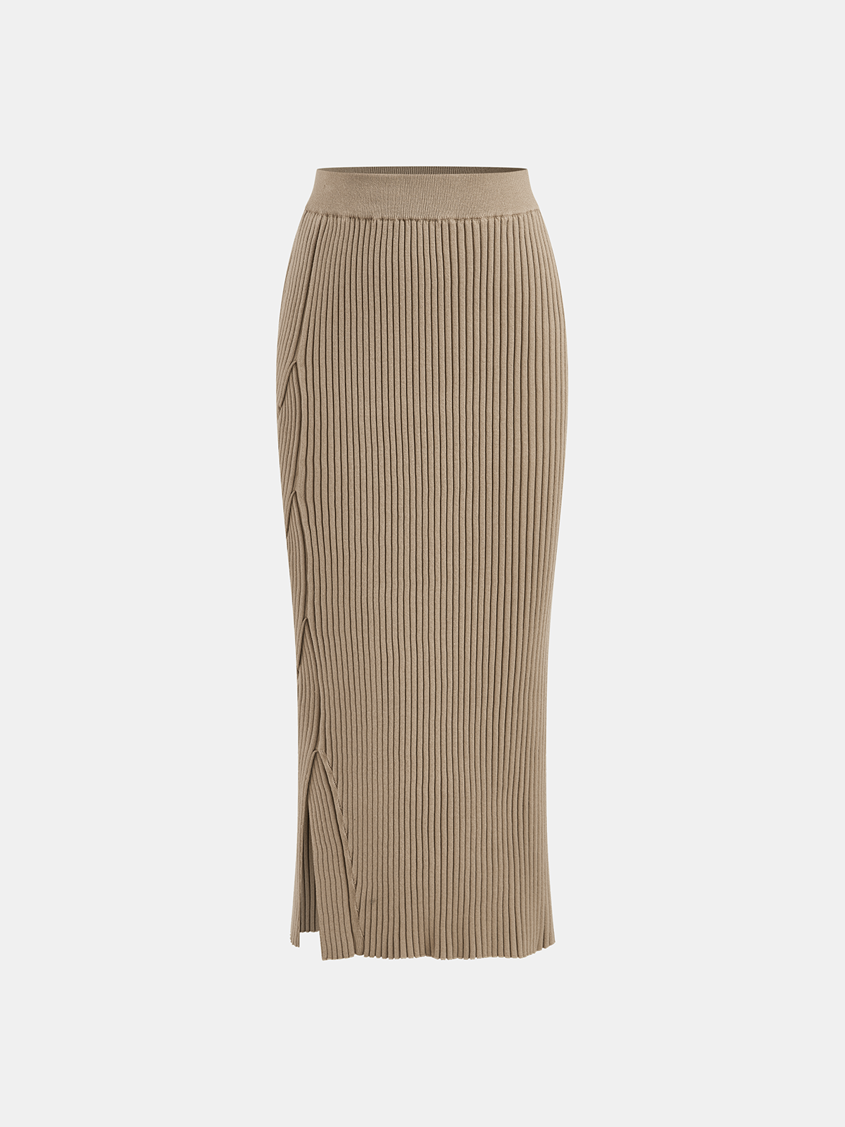 Yüksek Yakalı Çapraz Detaylı Crop Bluz Ve Midi Etek Takımı