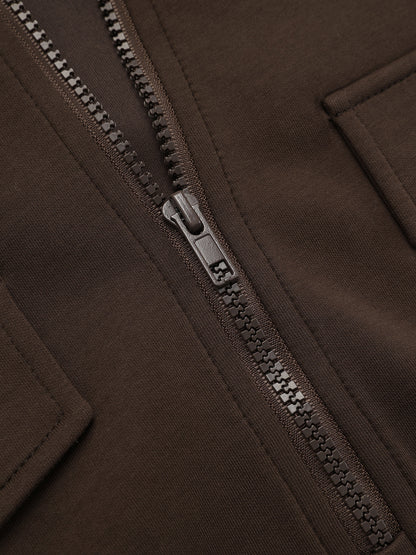 Yarım Fermuarlı Sweatshirt Mini Elbise