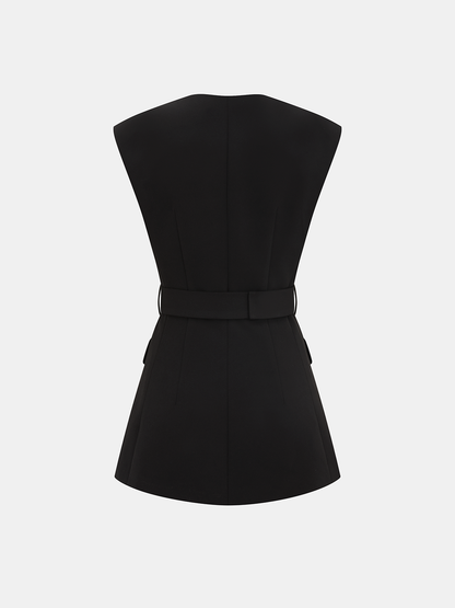 Kolsuz Kemerli Blazer Yelek