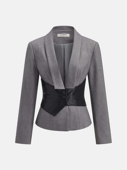 Çıkarılabilir Bel Kemeri Yaka Detaylı Özel Dikim Blazer Ceket