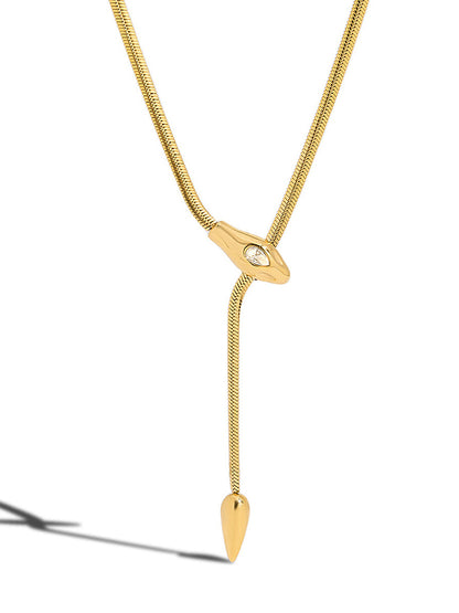 Yılan Desenli Yılan Zincir Lariat Kolye