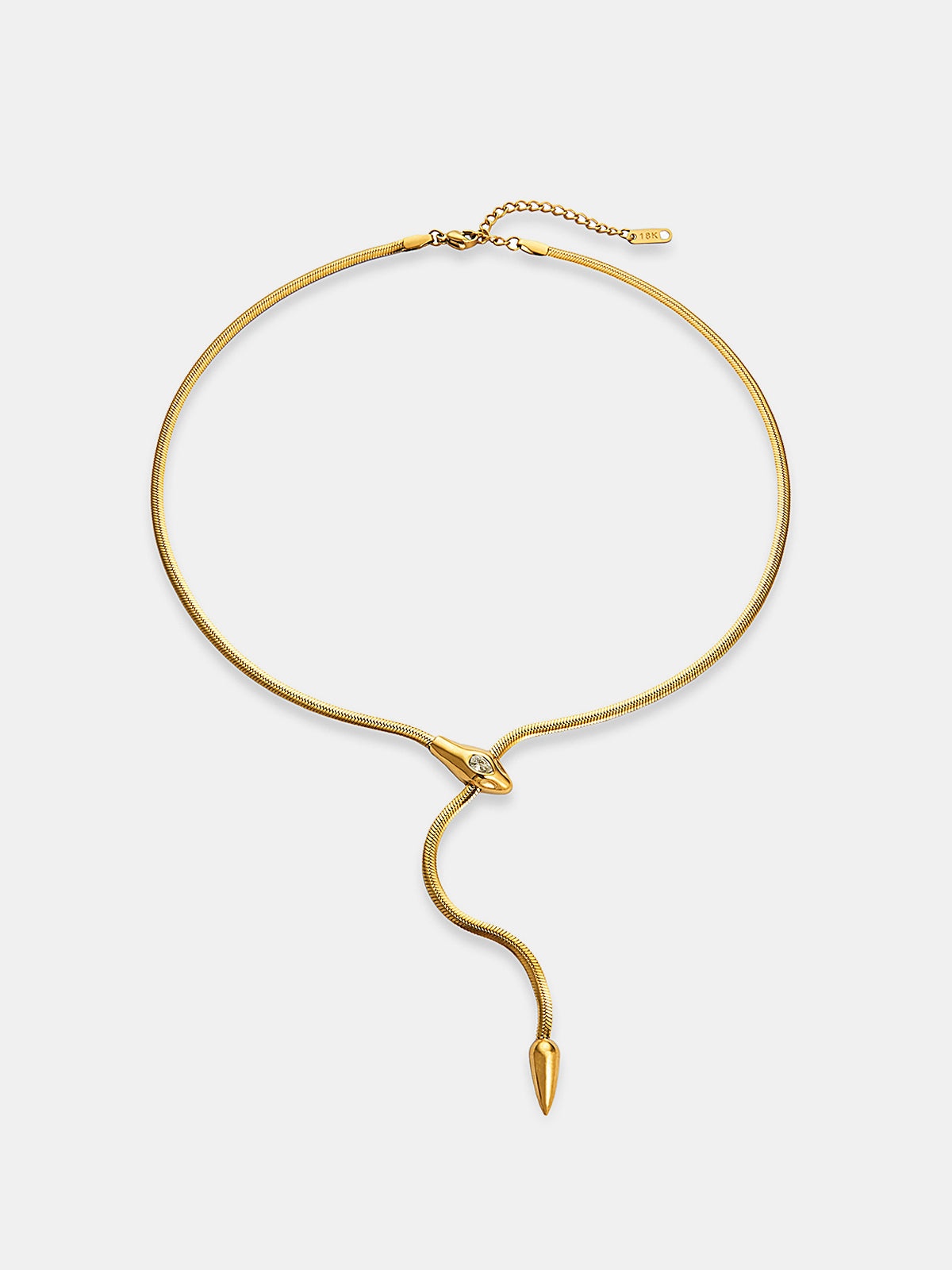 Yılan Desenli Yılan Zincir Lariat Kolye