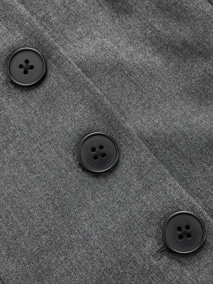 Kemerli Kolsuz Pileli Blazer Elbise