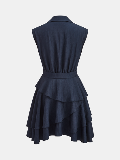 Kat Kat Fırfırlı Kolsuz Blazer Elbise