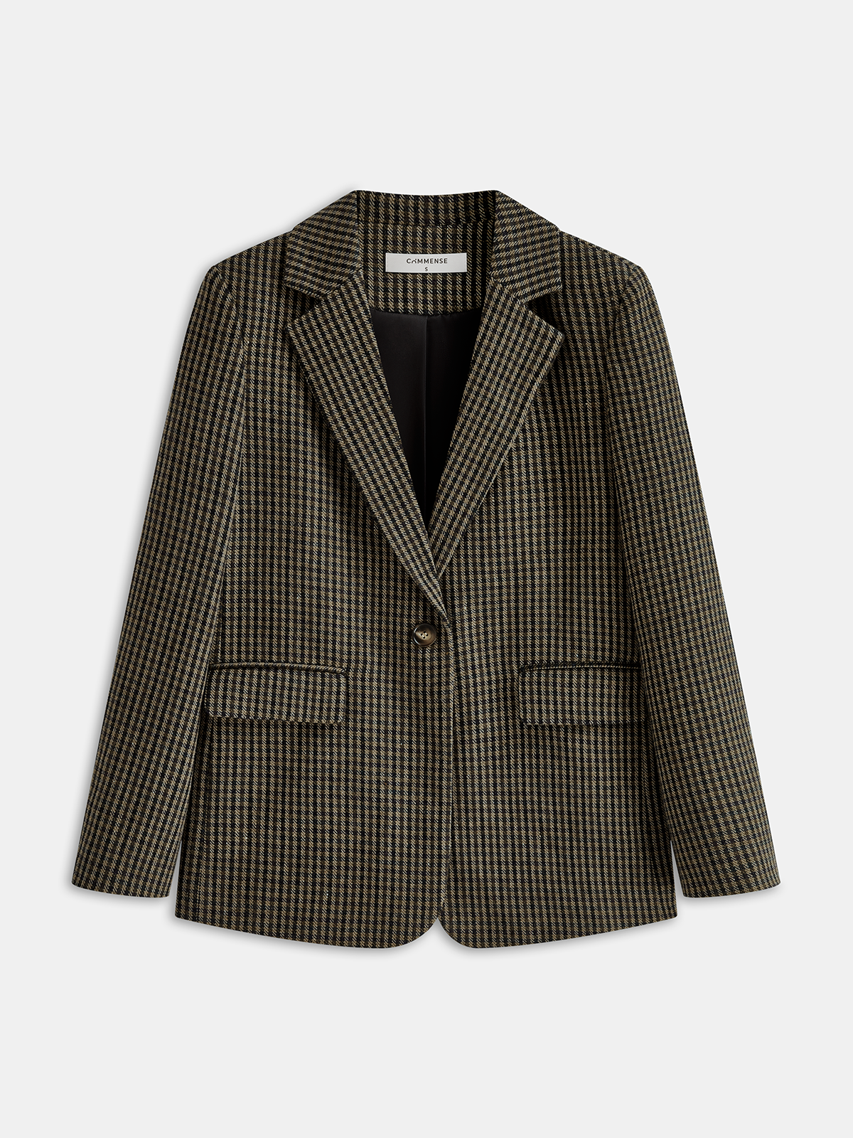 Yün Karışımlı Ekose Desenli Blazer Ceket