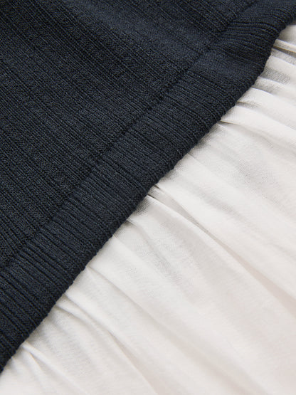Renk Bloklu Peplum Bluz