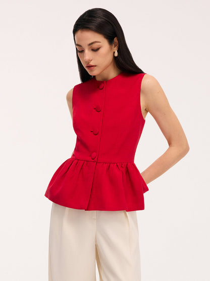 Kolsuz Peplum Bluz Ve Şort Takımı