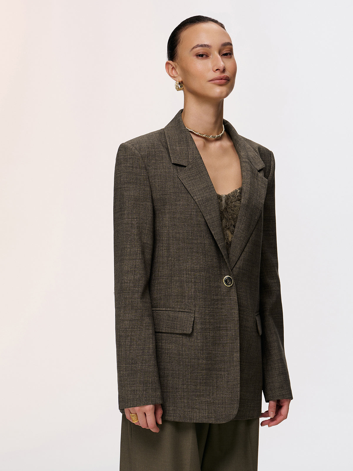 Dantelli Sırt Bağlama Detaylı Blazer Ceket