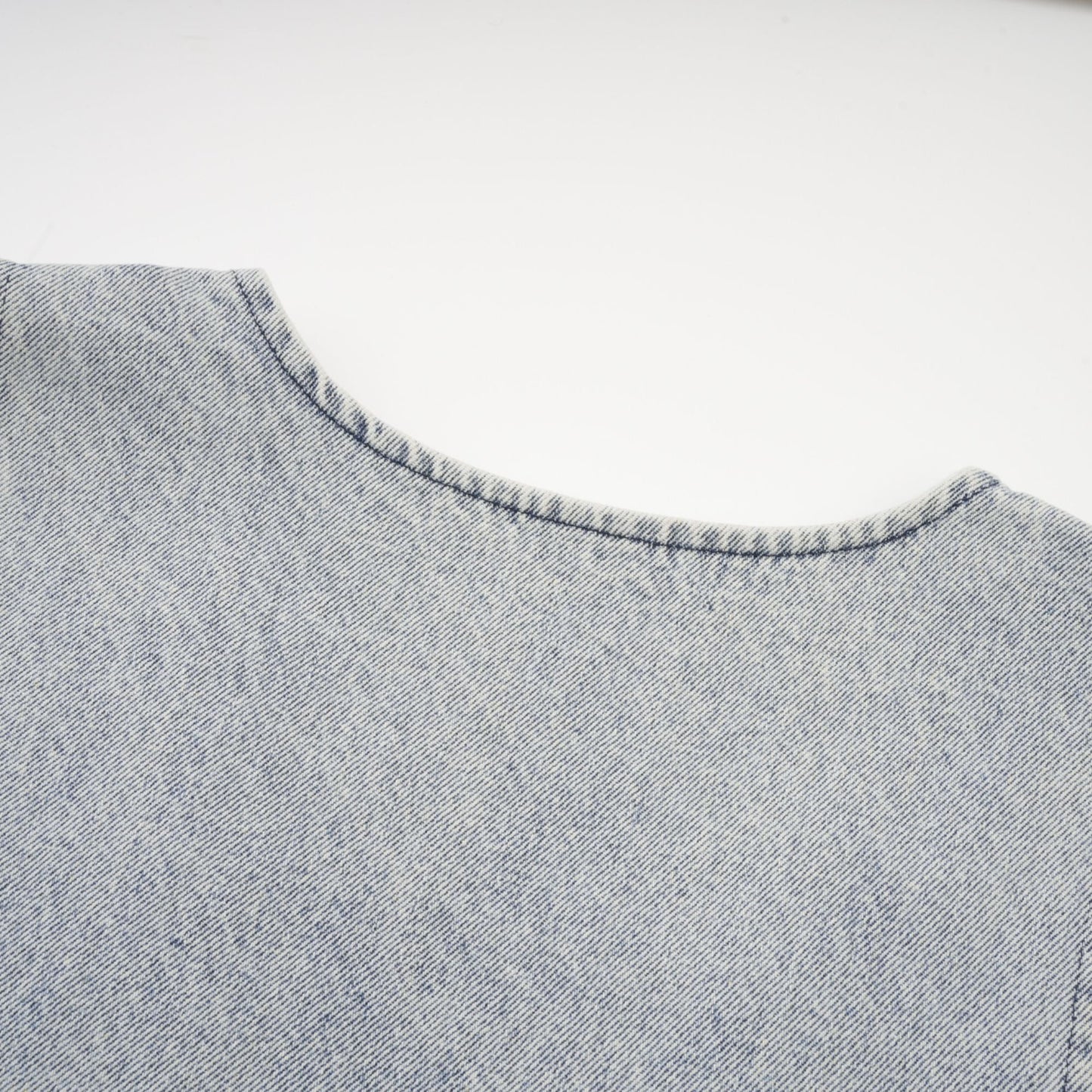 Daphné Mavi Kristal Detaylı Kolsuz Denim Mini Elbise