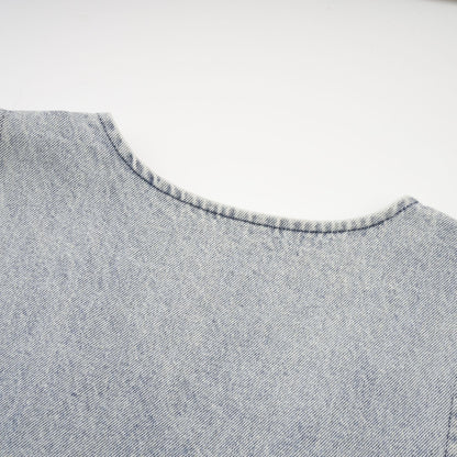 Daphné Mavi Kristal Detaylı Kolsuz Denim Mini Elbise