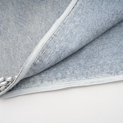 Daphné Mavi Kristal Detaylı Kolsuz Denim Mini Elbise