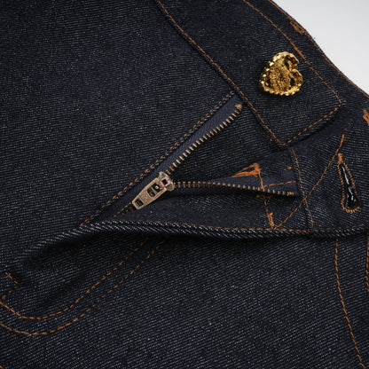 Florence Indigo Mavi Fırfırlı Denim Mini Etek