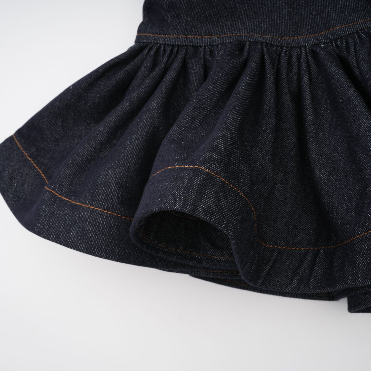 Florence Indigo Mavi Fırfırlı Denim Mini Etek