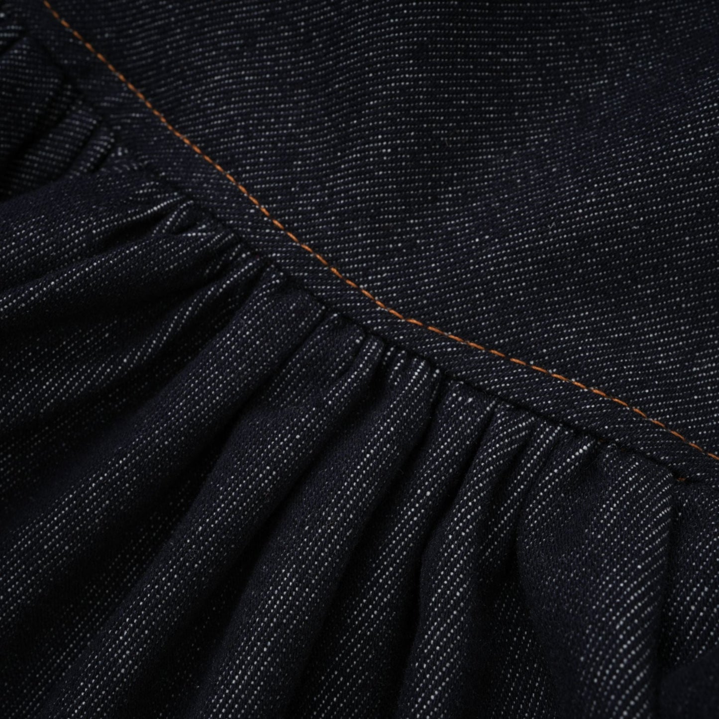 Florence Indigo Mavi Fırfırlı Denim Mini Etek