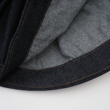 Florence Indigo Mavi Fırfırlı Denim Mini Etek