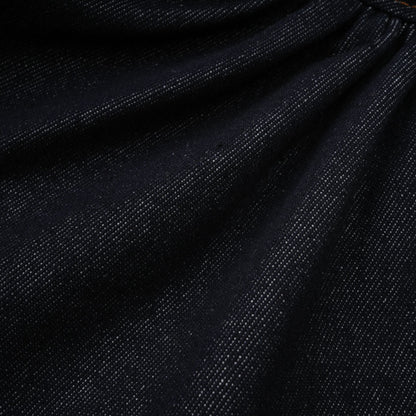 Florence Indigo Mavi Fırfırlı Denim Mini Etek