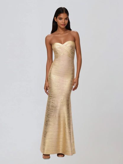 Ixonelle Straplez Bandaj Maxi Elbise
