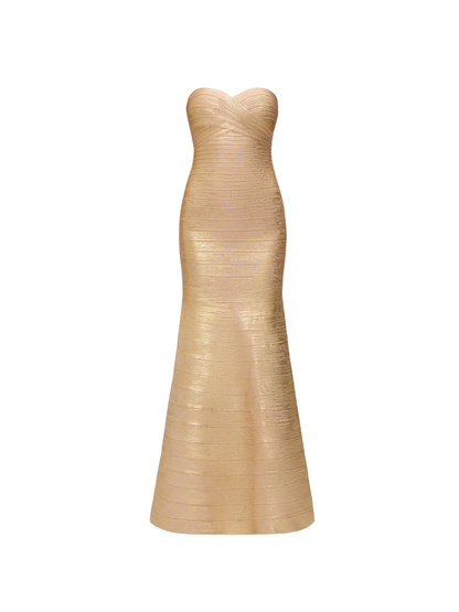 Ixonelle Straplez Bandaj Maxi Elbise