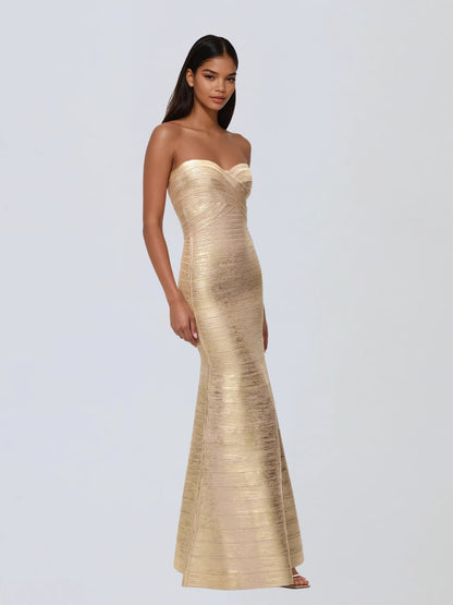 Ixonelle Straplez Bandaj Maxi Elbise