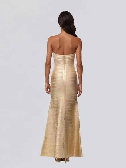 Ixonelle Straplez Bandaj Maxi Elbise