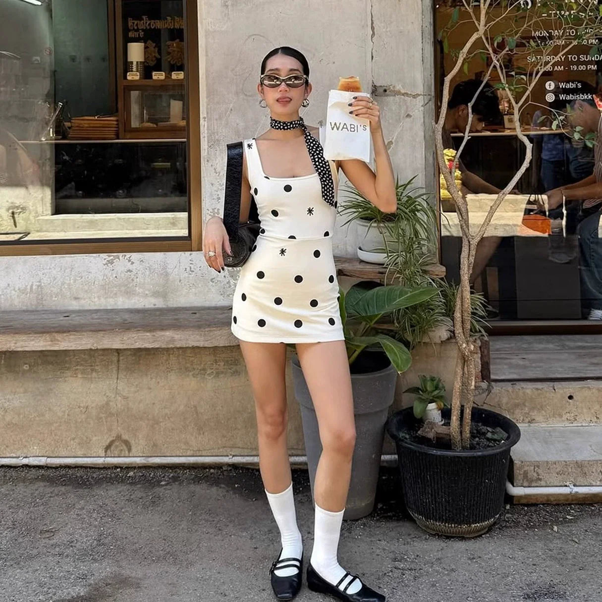 Annaleigh Puantiyeli Midi Elbise