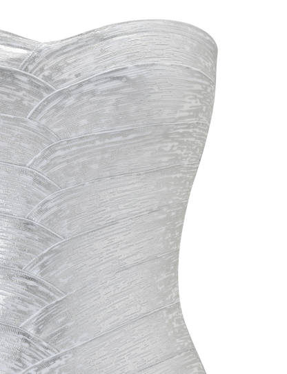 NIYA METALİK BANDAGE ELBİSE - GÜMÜŞ
