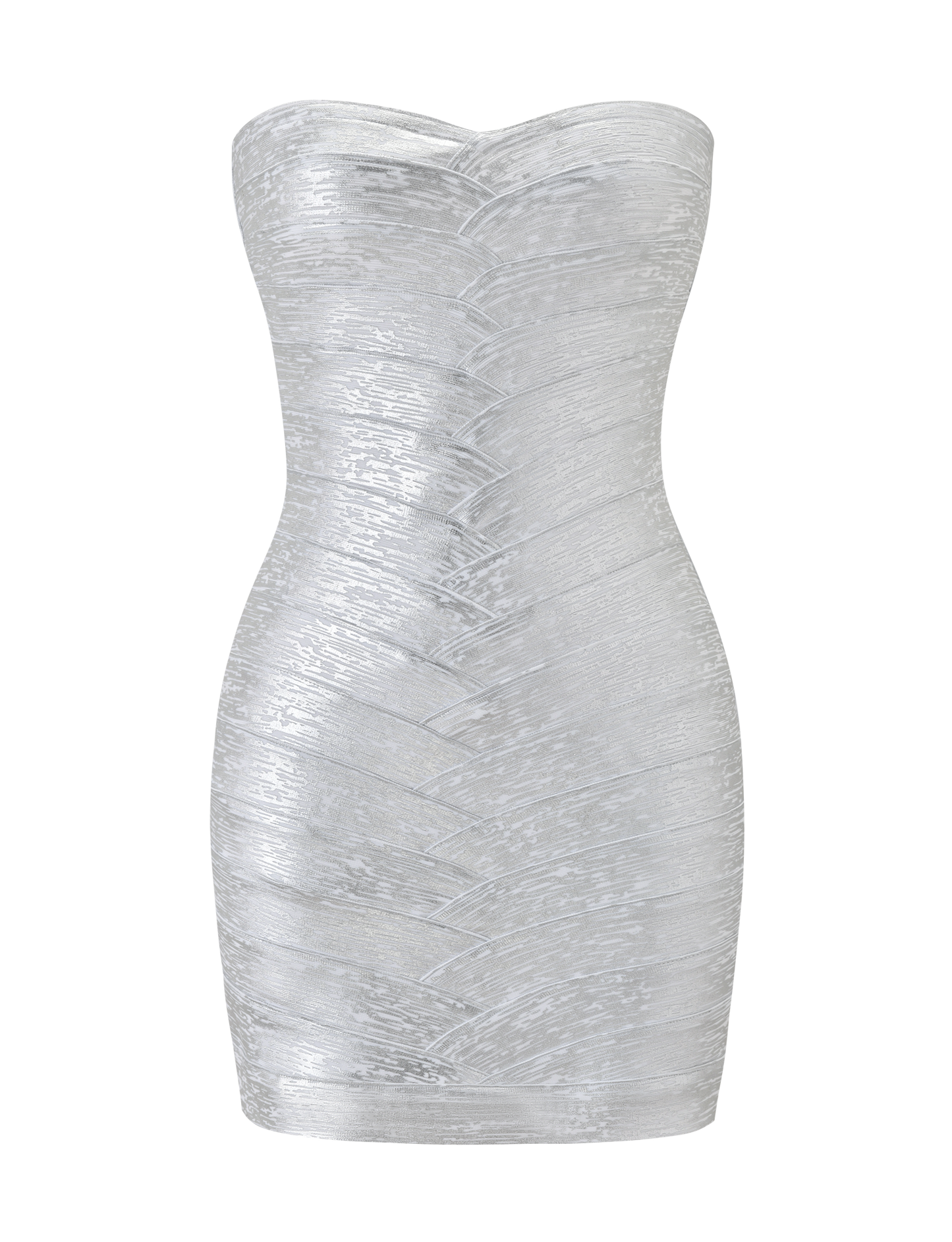 NIYA METALİK BANDAGE ELBİSE - GÜMÜŞ