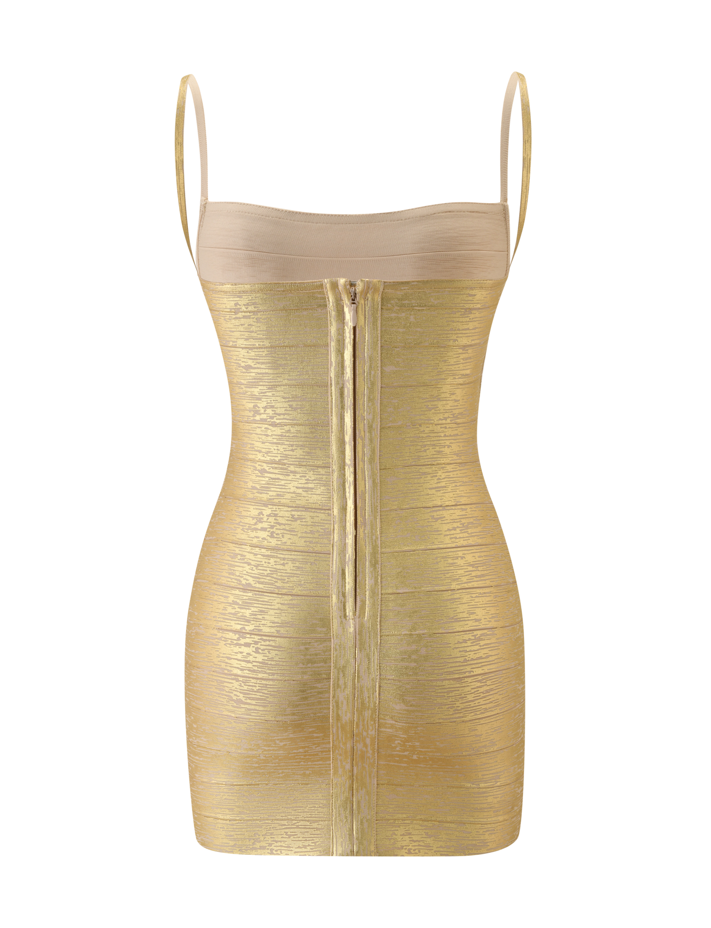 MIDORI METALİK BANDAGE ELBİSE - ALTIN