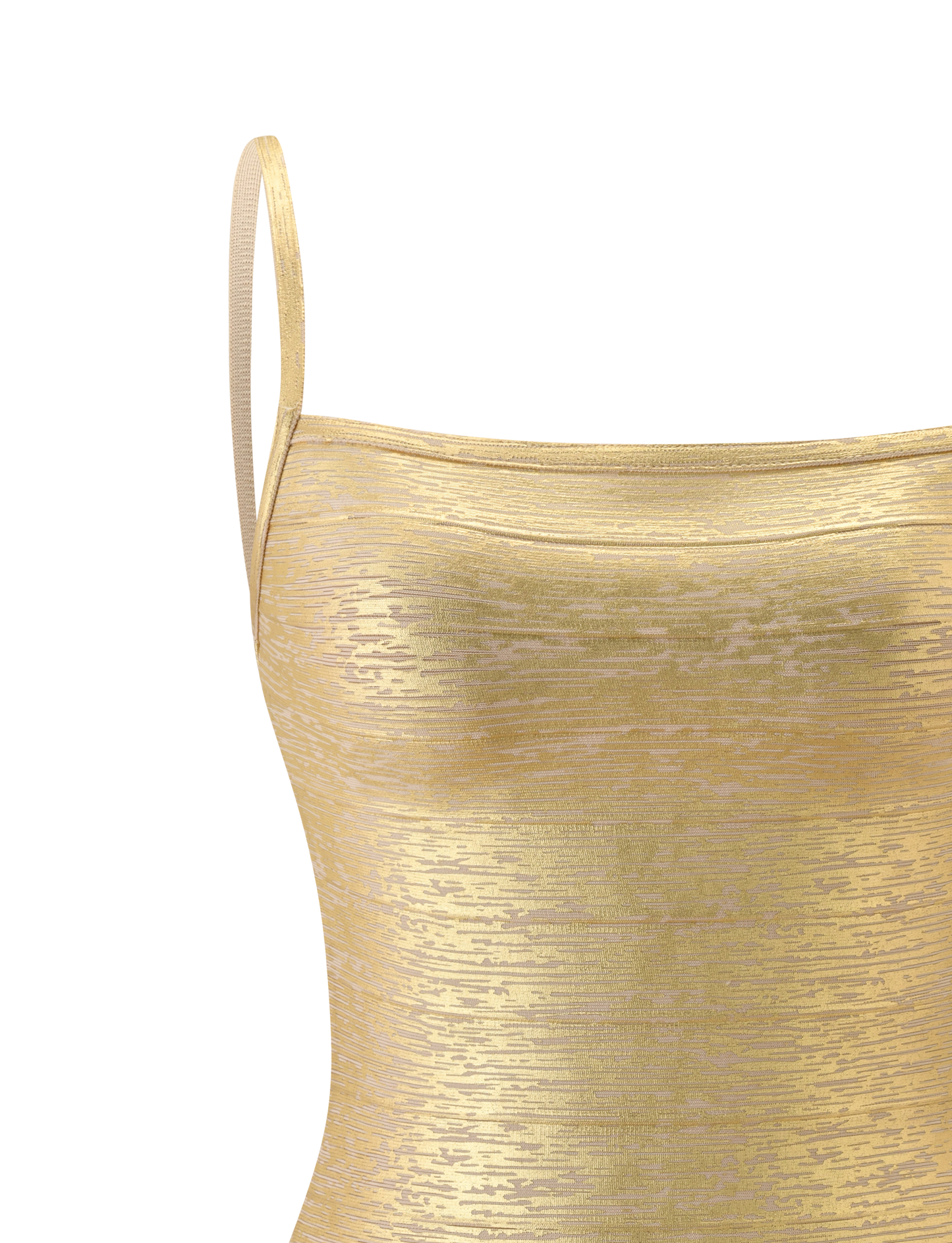 MIDORI METALİK BANDAGE ELBİSE - ALTIN